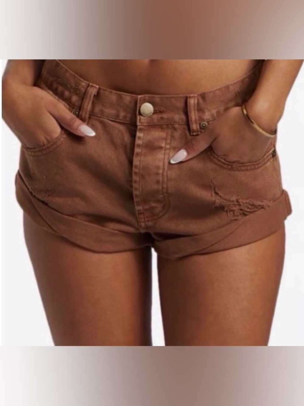 Billabong Women's High-Rise Denim Shorts, set of two, Blue and Brown size 28 ,27
